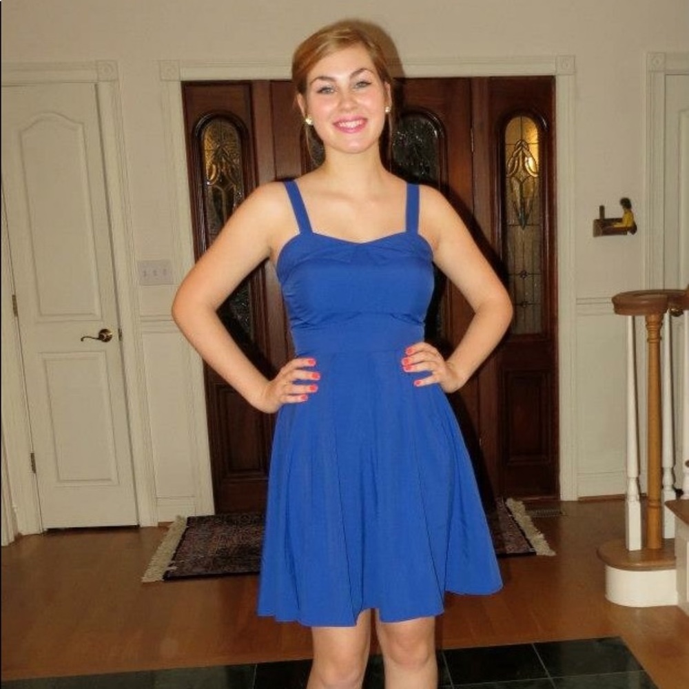 **SOLD** Cobalt Blue Dress with Cute Collar